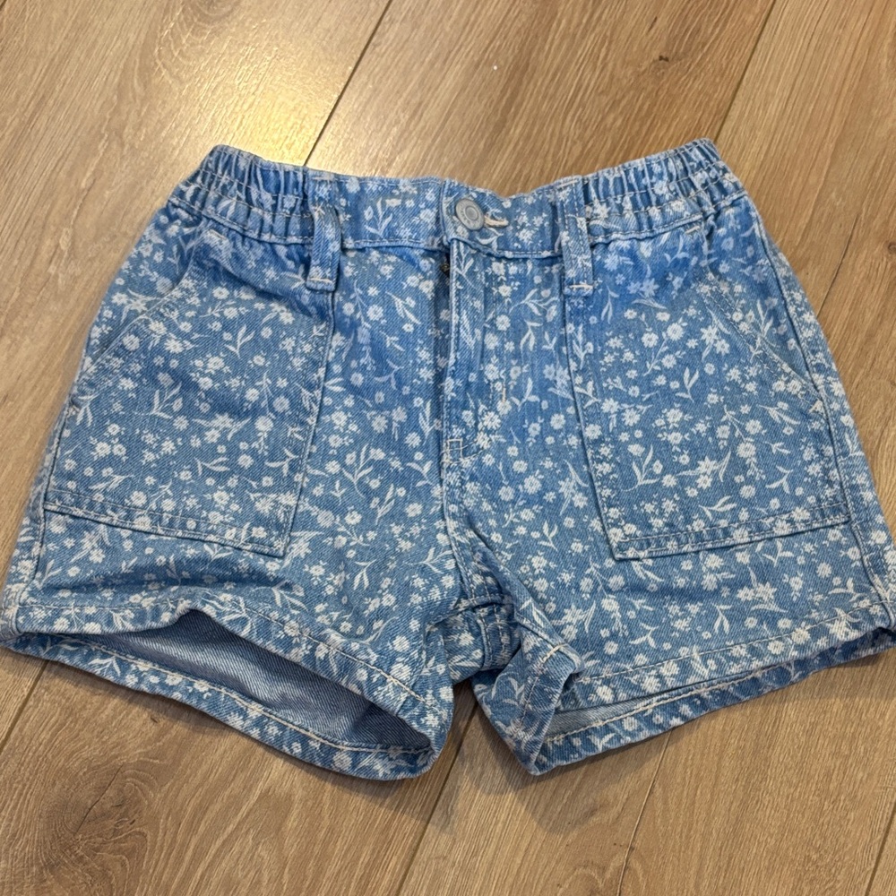 Old Navy Floral Light Blue Jean Shorts